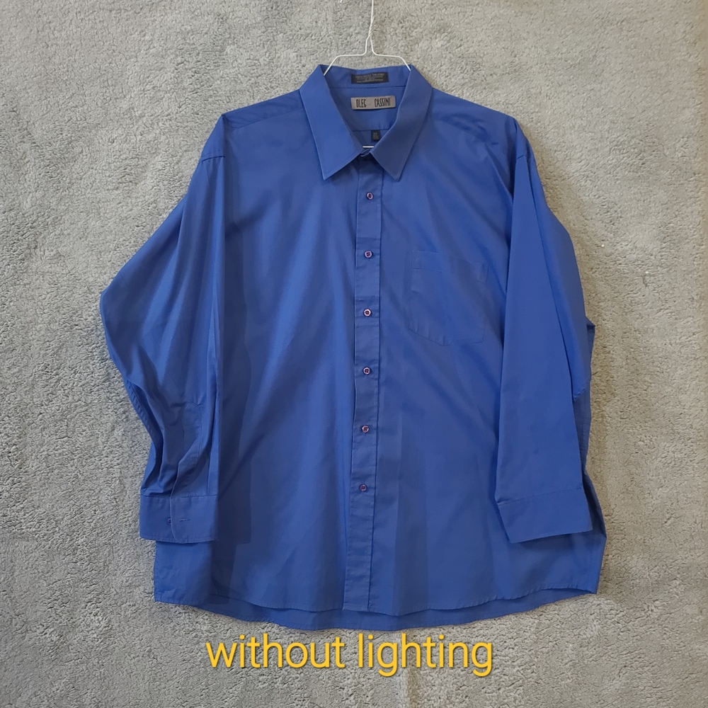 Oleg Cassini Blue Casual Button Down Shirt - Picture 6 of 7